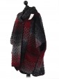 Ladies Wool mix Knitted Poncho wine side
