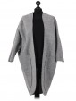 Ladies Wool Mix Front Pocket Blazer grey