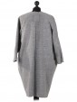 Ladies Wool Mix Front Pocket Blazer grey back