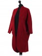 Ladies Wool Mix Front Pocket Blazer maroon side