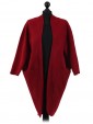 Ladies Wool Mix Front Pocket Blazer maroon