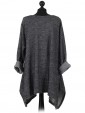 Italian Lagenlook Front Button Tunic Top grey back