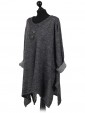 Italian Lagenlook Front Button Tunic Top grey side