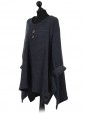 Italian Lagenlook Front Button Tunic Top navy side