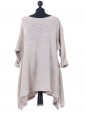 Italian Woollen Knitted Tunic Top Beige Back