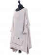 Italian Woollen Knitted Tunic Top Beige Side