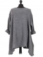 Italian Woollen Knitted Tunic Top Grey Back