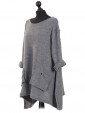 Italian Woollen Knitted Tunic Top Grey Side