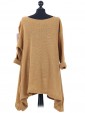 Italian Woollen Knitted Tunic Top Mustard back