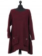 Italian Woollen Knitted Tunic Top Wine 