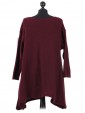 Italian Woollen Knitted Tunic Top Wine  Back