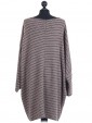 Italian Batwing Knitted Dress Mocha Back