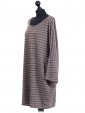 Italian Batwing Knitted Dress Mocha Side