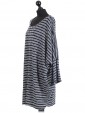 Italian Batwing Knitted Dress Navy Side