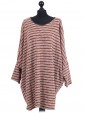 Italian Batwing Knitted Dress Rust