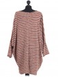 Italian Batwing Knitted Dress Rust Back