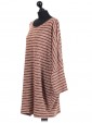 Italian Batwing Knitted Dress Rust Side