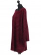 Italian Batwing Knitted Dress Maroon Side