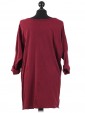 Italian Sequin Heart Cotton Top Wine Back