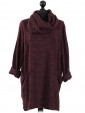 Italian Quirky Front Pocket Lagenlook Top maroon