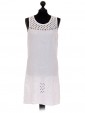 Italian Sleeveless Laser Cut Detail Dress white