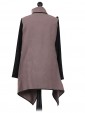 Italian Wool Wrap Over Coat with Gold Buckle Detail nude back